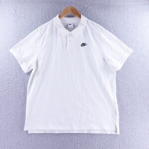 Nike Mens Sportswear‎ Polo Shirt White Cotton Pique Short Sleeve XXL